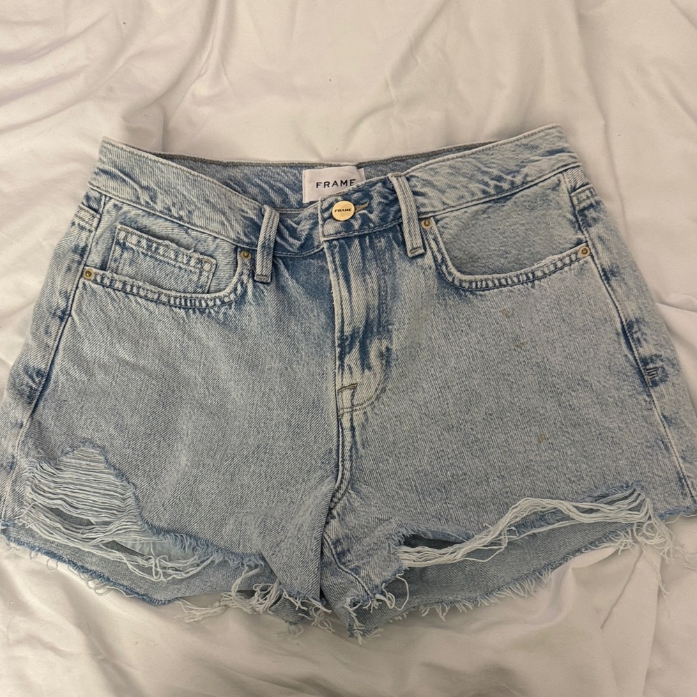 Frame Denim Women's Faded Blue Jean Shorts